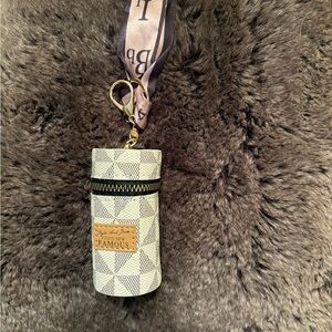 Checkered Keychain Holder with Strap